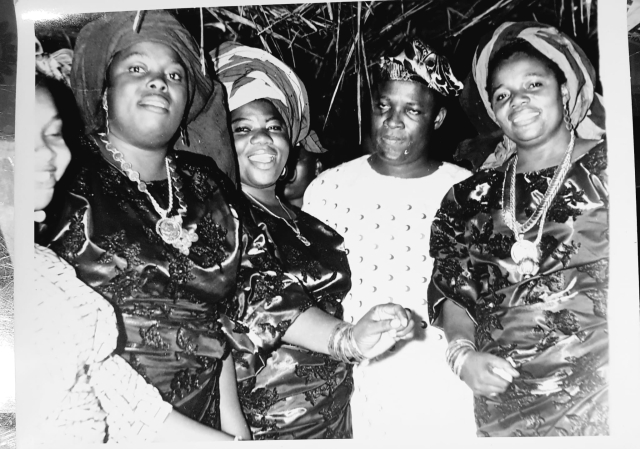 With friends at Pa Joseph Olumyiwa George's burial ceremony in 1970